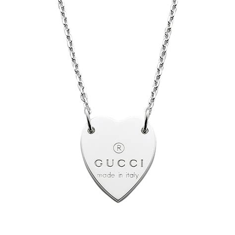 gold gucci heart necklace|Gucci icon necklace white gold.